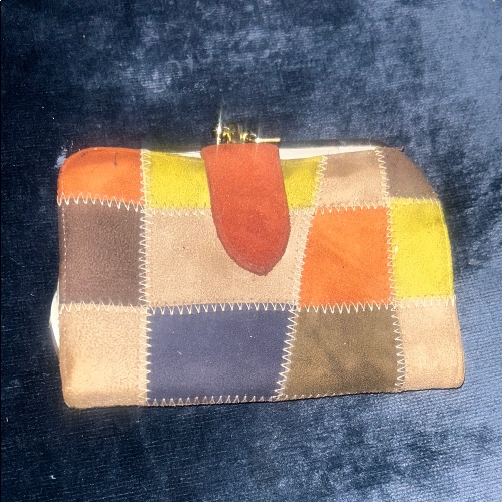 Vibrant Orange and Yellow Patchwork Clutch
